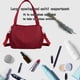 thumbnail image 5 of Bolsa de mensajero, gran capacidad, bolso casual de hombro, adecuado para viajar, fitness, compras, cruzado, Burdeos, 5 of 7