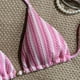 thumbnail image 4 of Conjunto de Bikini de Mujer de Color Sólido Rayado Playa de Dos Piezas de Moda Respirable sin Mangas para la Piscina Y el Mar, 4 of 5