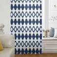 thumbnail image 5 of Bohemia Sheer Curtains 63 Inches Long, Minimalist Geometric Pattern Abstract Dark Blue Light Filering Curtains, Breathable Simi Curtain Privacy Drapes for Living Room Bedroom Window Treatment, 5 of 9