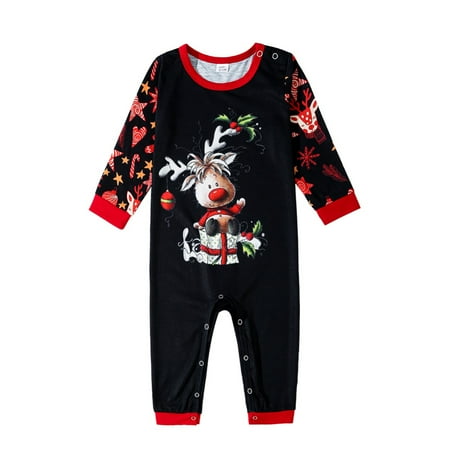 

Matching Family Pajamas Sets Christmas PJ s Deer Elk Print Top and Pants Bottom 2Pcs Sleepwear