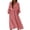 Pink, variant on Holiday Dresses for Women Long Sleeve V-Neck Casual Midi Dress Loose Flowy Beach Dresses with Pockets