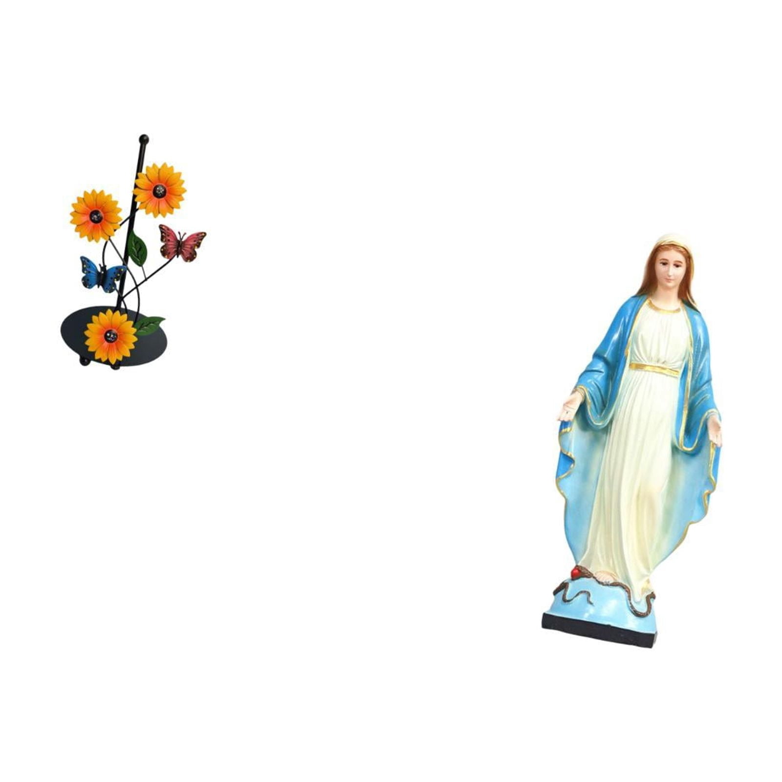 Fiocias Toilet Paper Holder Paper Towel Holder Countertop Kitchen Roll Holder Mary Statue Figurine Made of Iron Resin Stone Suitable for Kitchen Dining