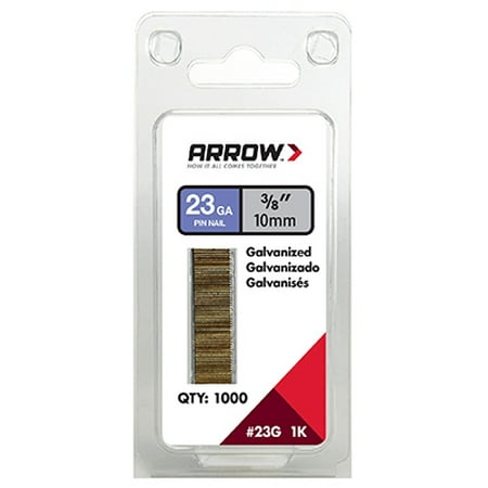 

Arrow Fastener Co 1 000 Pack 3/8 23 Gauge Pin Nail Fits Arrow #23GPT & Other Brands Of