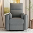 thumbnail image 6 of imerelez Upholstered Swivel Recliner Manual Rocker Recliner Chair Baby Nursery Chair with Two Removable Pillows for Living Room, Dark Grey, 6 of 9