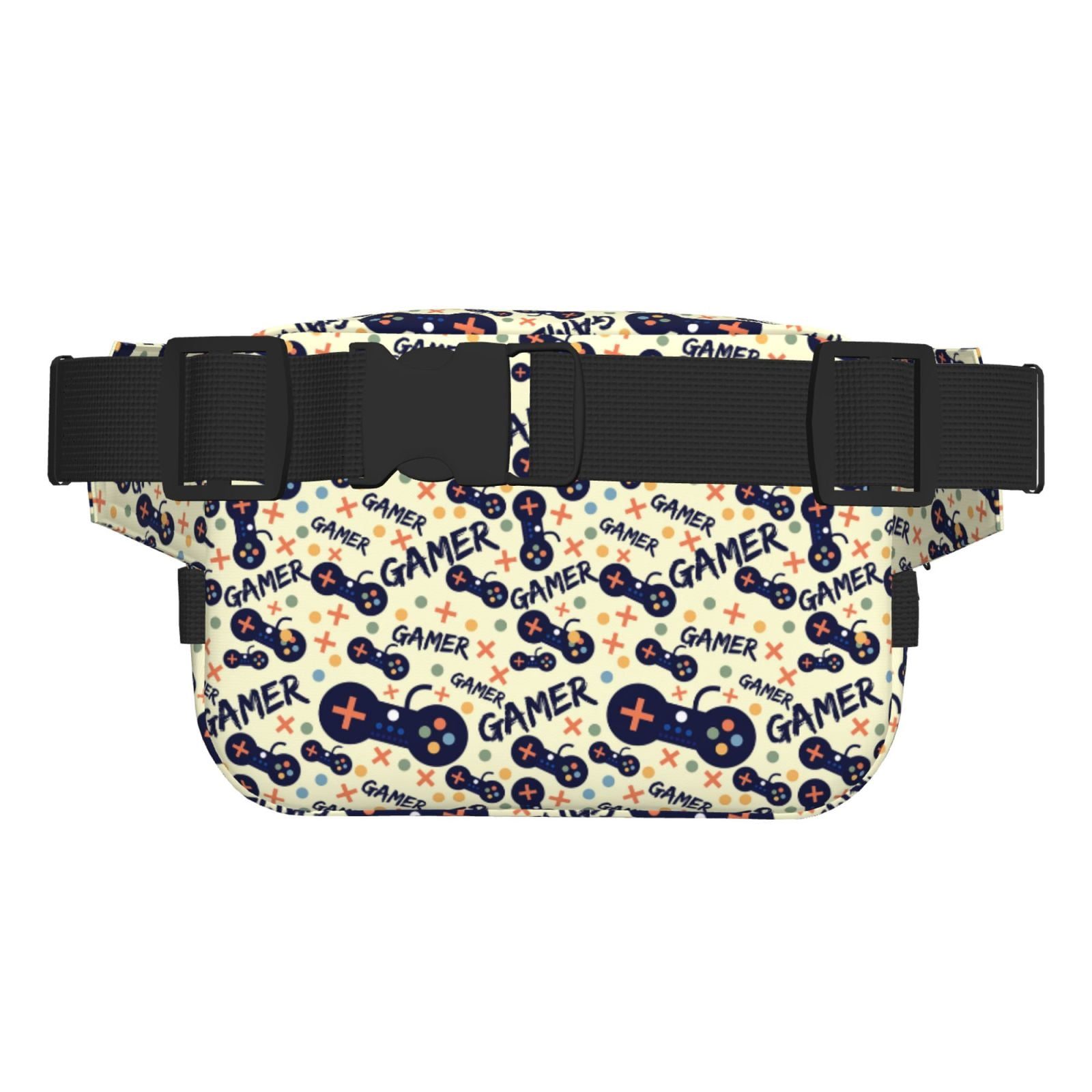 Fuzoiu Game Controller Print Unisex Square Double Layer Waist Bag,Crossbody Fanny Pack Travel Workout Accessory