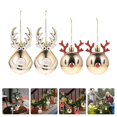 thumbnail image 2 of 4pcs Xmas Decorative Deer Hanging Ball Lovely Deer Ball Christmas Tree Pendant, 2 of 2