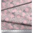 thumbnail image 2 of Soimoi Pink polyester Crepe Fabric Leopard Animal Skin Print Fabric by Yard 52 Inch Wide, 2 of 3