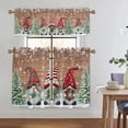 thumbnail image 4 of CUH Xmas Kitchen Valance Christmas Cafe Tier Scarf Slot Top Short Window Curtain Rod Pocket Half Window Drapes Curtain Panel Style-I 1pc-Top Valance: W:18''x H:54'', 4 of 6