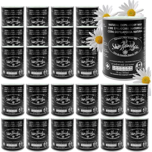 Sharonelle Cire Molle Tout Usage Cire Dépilatoire Naturelle en Conserve (24 Pcs, Azulène)