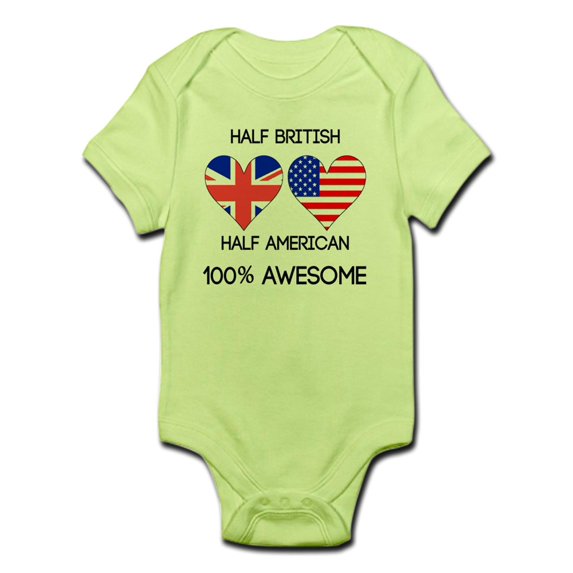 CafePress - Half British Half American Body Suit - Baby Light Bodysuit