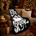 thumbnail image 3 of Playful Too Cute Spook Ghost Illustration Whimsical Halloween, Festive Halloween Scene, Warm Flannel Blanket for Living Room and Family Room, Art Lovers Halloween Gift, Festive Home Decor, 3 of 9