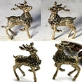 thumbnail image 3 of AFQH Brass Mini Deer Sculpture Elegant Tabletop Decoration Fine Crafted Miniature Figurine Artwork for Home and Office, 3 of 7
