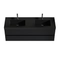 thumbnail image 4 of Grace 60-Inch Walnut Modern Wall-Mounted Bathroom Vanity with Matte Black Engineered Quartz Basin, Hidden Handle Drawers & Pre-Assembly, Easy Installation & Ample Storage for Contemporary Bathrooms, 4 of 9