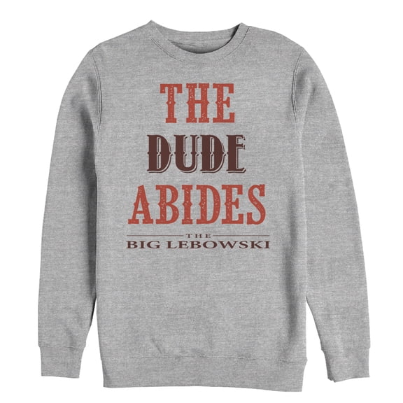 Men's The Big Lebowski The Dude Abides  Sweatshirt Athletic Heather Large