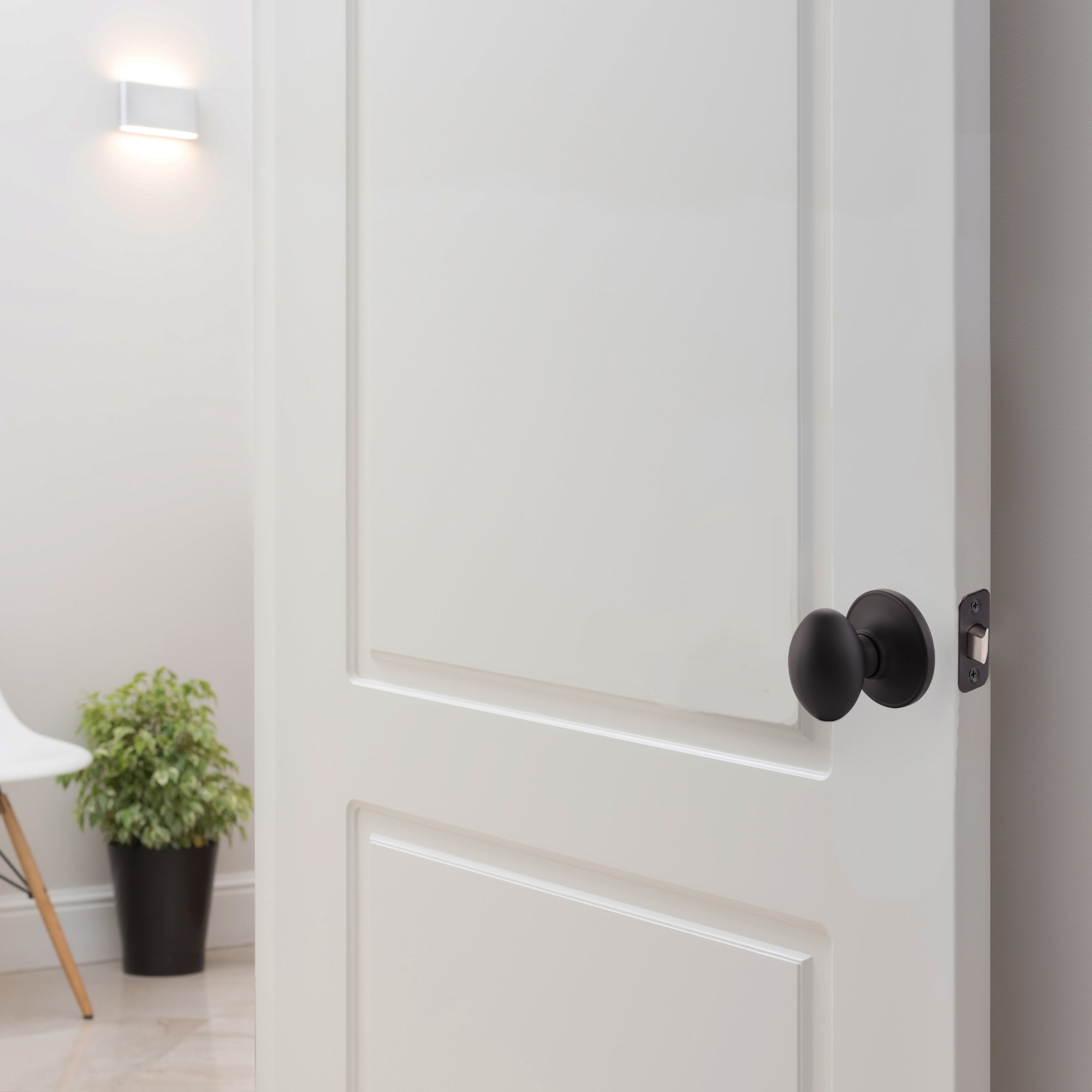 Design House WM377917 Egg Passage Hall and Closet Door Knob Matte Black