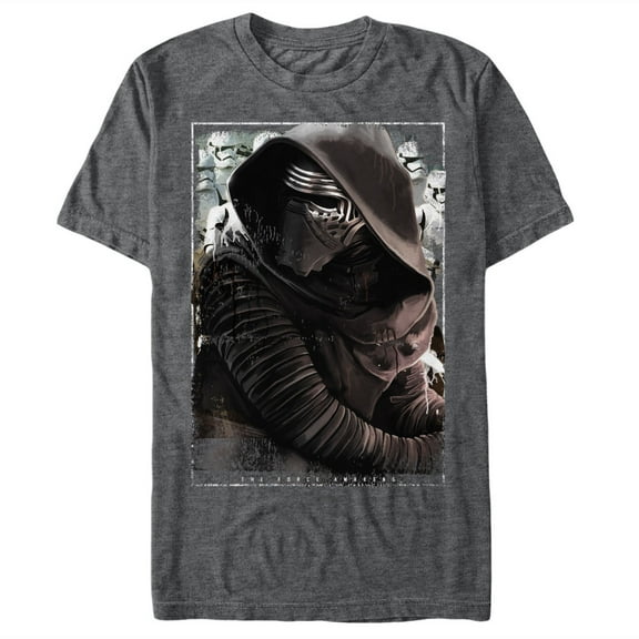Men's Star Wars The Force Awakens Kylo Ren Rectangle Graphic Tee Charcoal Heather Medium