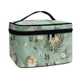 thumbnail image 2 of HELLHERO Mint Green Daisy Pattern Travel Cosmetic Case Organizer Travel Cosmetic Organizer with Brush Slots Handheld Carry-on Travel Essentials for Men Women, 2 of 6