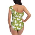thumbnail image 5 of Sikiie Funny Chicken Print Women One Piece Swimsuits Tummy Control One Shoulder Bathing Suits Ruffle Swimwear, From S to XXL-Large, 5 of 6