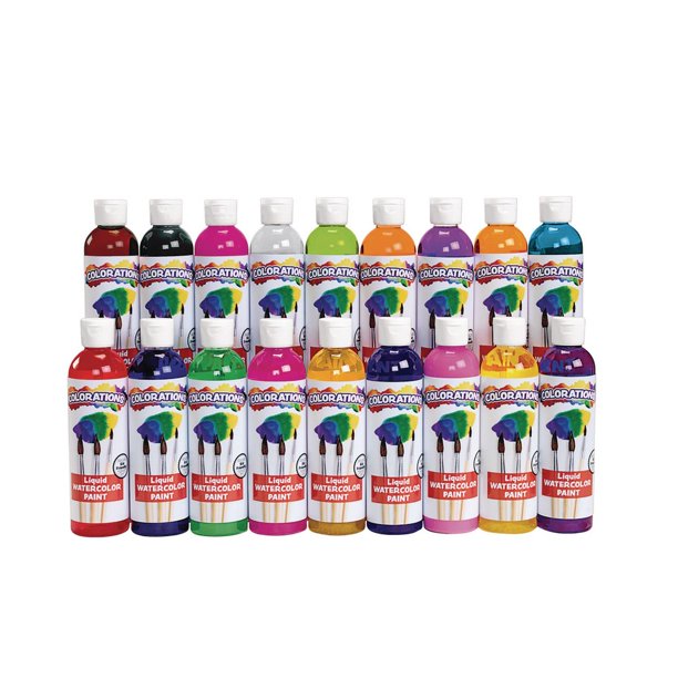 Colorations Liquid Watercolor Paint, 8 fluid ounces oz, Set of 18, Non