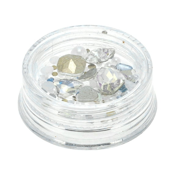 Unique Bargains 1 Set Women's Fashion Rhinestone Nail Supplies Blue Colorful