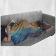 thumbnail image 6 of Nautical Soft Flannel Fleece Throw Blanket, Colorful Cartoon Style Aquarium Illustration Fish Corals and a Castle Kids, Cozy Plush for Indoor and Outdoor Use, 70" x 90", Multicolor, by Ambesonne, 6 of 6