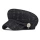 thumbnail image 1 of Boinas militares de lana negra con cadena de invierno para mujer, gorra plana del ejército, sombrero de marinero, boinas de viaje para niña, 1 of 4