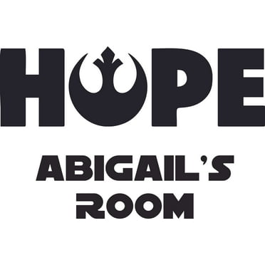 Hope Logo Name Cartoon Bedroom Design Customized Wall Decal - Custom Vinyl Wall Art - Personalized Name - Baby Girls Boys Kids Bedroom Wall Decal Room Decor Wall Sticker Decoration Size (8x10 inch)