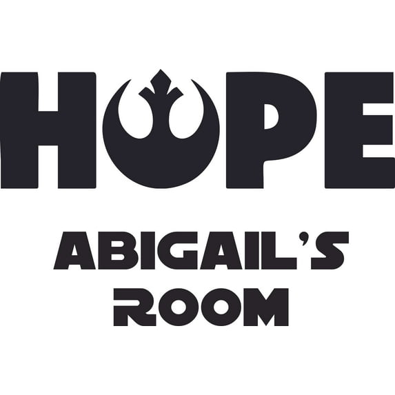 Hope Logo Name Cartoon Bedroom Design Customized Wall Decal - Custom Vinyl Wall Art - Personalized Name - Baby Girls Boys Kids Bedroom Wall Decal Room Decor Wall Sticker Decoration Size (35x40 inch)
