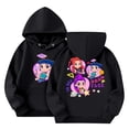 thumbnail image 1 of Moonsky Sudadera con capucha y cordón HUNTRX, estampado de grupo de chicas coreanas, jersey corto, suave y cómodo, top de manga larga para primavera y otoño. Negro 110, 1 of 4