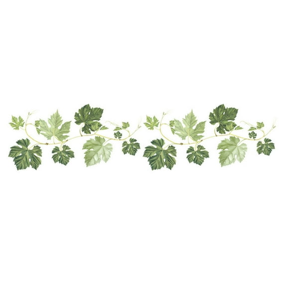 Cadorn DIY 2PCS Green Vine Wall Decals - Decorative Wall Paste for Room Layout (58cm x 14cm)