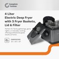 thumbnail image 2 of Complete Cuisine 4 Liter Electric Deep Fryer with 3 Fryer Baskets, Lid & Filter, 2 of 11