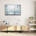 thumbnail image 3 of Flower Canvas Art Flower Picture Bathroom Wall Decor Fraemd Floral Painting Vintage Artwork for Living Room Office Home Decoration Gallery Wrapped Ready to Hang(Flower-3,12.00"x18.00"), 3 of 6
