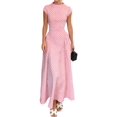 thumbnail image 2 of Jaimenalin Women'S Polka Dots Maxi Tank Dress Vintage Mock Neck Sleeveless Elegant Long Dresses Pink XS, 2 of 8