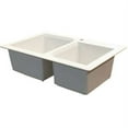 thumbnail image 4 of Transolid Radius 33in x 22in silQ Granite Drop-in Double Bowl Kitchen Sink with 2 AC Faucet Holes, In White, 4 of 4