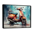 thumbnail image 2 of Designart "Scooter Amongst Graffiti I" Scooter Floater Framed Canvas Prints, 2 of 5