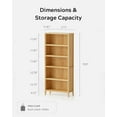 thumbnail image 2 of EYYTHUNG Farmhouse 71" Tall Bookshelf Set of 2, Large Freestanding Wooden Open Bookcase with Adjustable Shelf, Wood Display Book Shelf, Natural Oak, 2 of 8