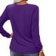 thumbnail image 3 of Suéter de cuello en V para mujer, suéter de cuello en V con estampado de leopardo, túnica con cuello en V, top con parches de leopardo, verdadera excelencia, 3 of 5