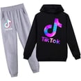 thumbnail image 1 of Tik Tok Pullover Hoodie Set Casual novedad sudadera 2 piezas moda Tik Tok ropa para niñas niños Ormromra WMZL-564-18, 1 of 5