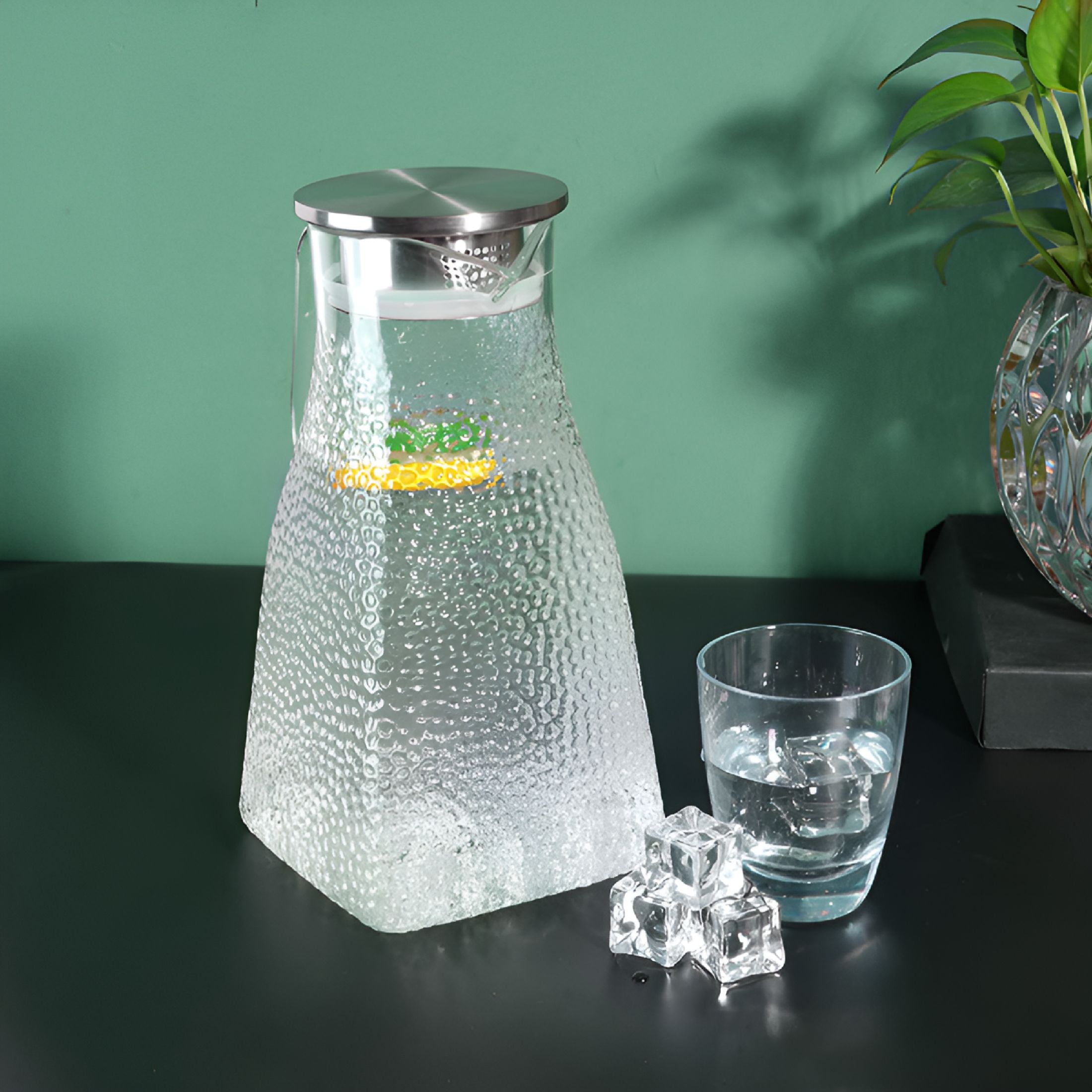 ACDANC Stainless Steel Water Bottles Tea Jug Glass Juice Pitcher Tea Pitcher 1 Gallon Pitchers Formula Mixing Pitcher