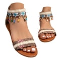 thumbnail image 2 of MKLEKYY Sandalias Planas para Mujer, de Verano, Con Cremallera, Informales, Con Punta Abierta, Planas y Cómodas, para Playa, 2 of 4