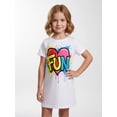 thumbnail image 5 of Girls Simple Casual Short Sleeve Dress Slim-Fit Sundress Soft Party Dress for Girls Age 5-13 Crew Neck, 5 of 6