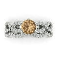thumbnail image 2 of Clara Pucci 14K White Gold Round Cut 1Ct Simulated Champagne Engagement Ring + Matching Band - Luxury Box Included, 2 of 7