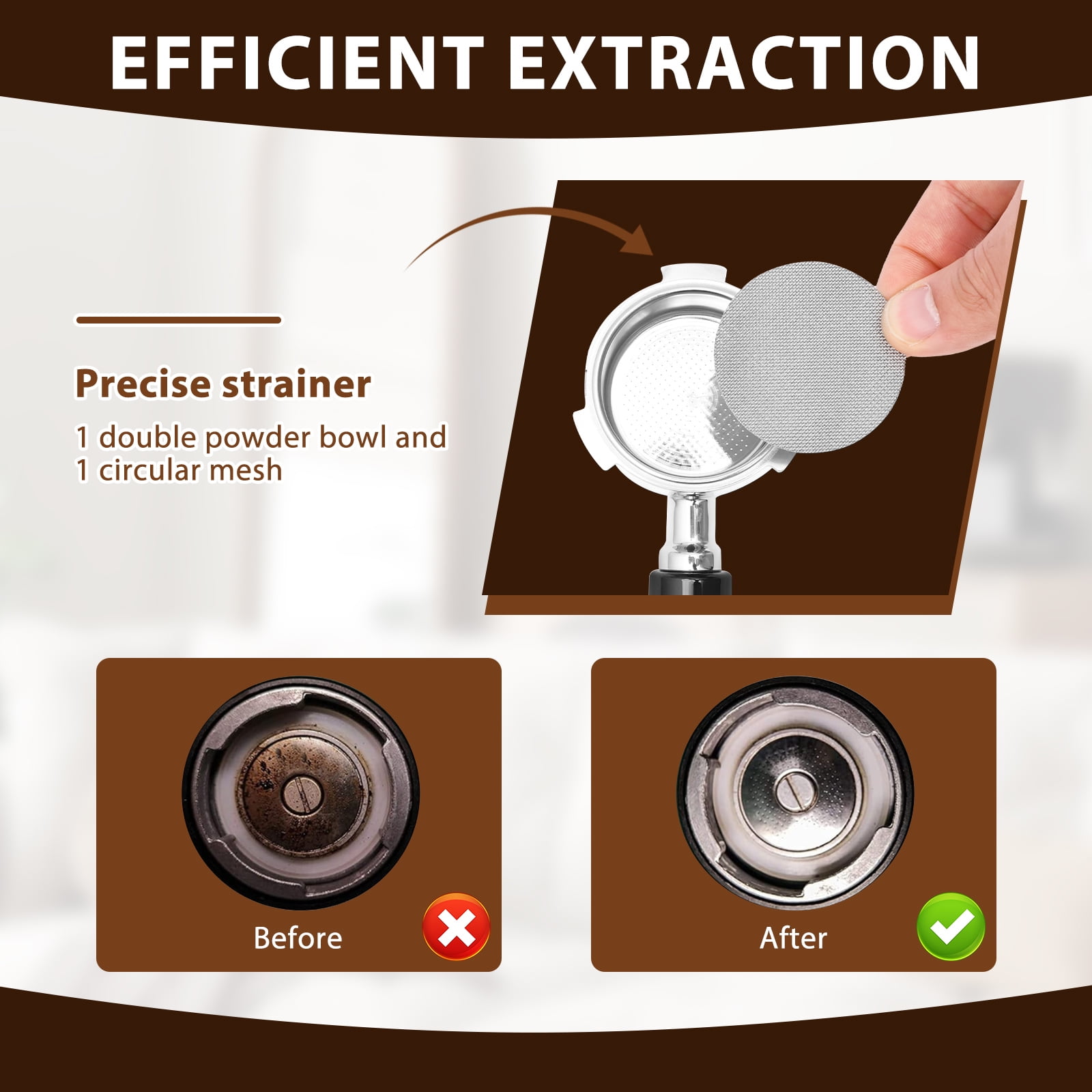 Austok Bottomless Portafilter 51 mm with 3 Ear Espresso Puck Screen Compatible with DeLonghi EC680/EC685 with Stainless Steel Sieve
