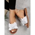 thumbnail image 2 of Litchi Embossed Bow Decor Slide Sandals, 2 of 4