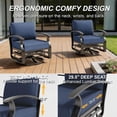 thumbnail image 5 of Gotland 6 Piece Patio Set, Aluminum Outdoor Swivel Chairs Set with Round Table 5.1’’ High-Resilience Seat Cushions 29.5" Deep Seating, Metal Patio Furniture Set Patio Conversation Sets, Navy, 5 of 7