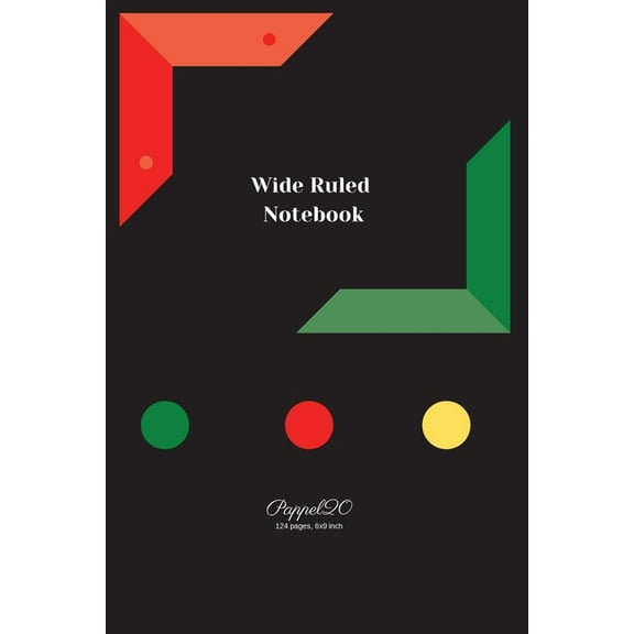 Wide ruled Notebook- Black Cover -124 pages - 6x9-Inches (Paperback)