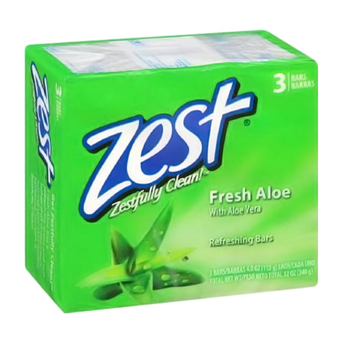 Zest Bath Bar Soap, Fresh Aloe 3 Ea 4 Oz, 6 Pack
