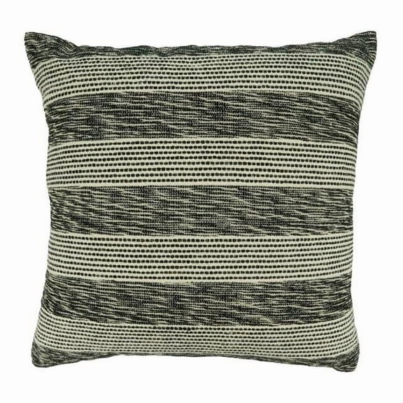 20 x 20 in. Striped Design Throw Pillow with Poly Filling, Black & White