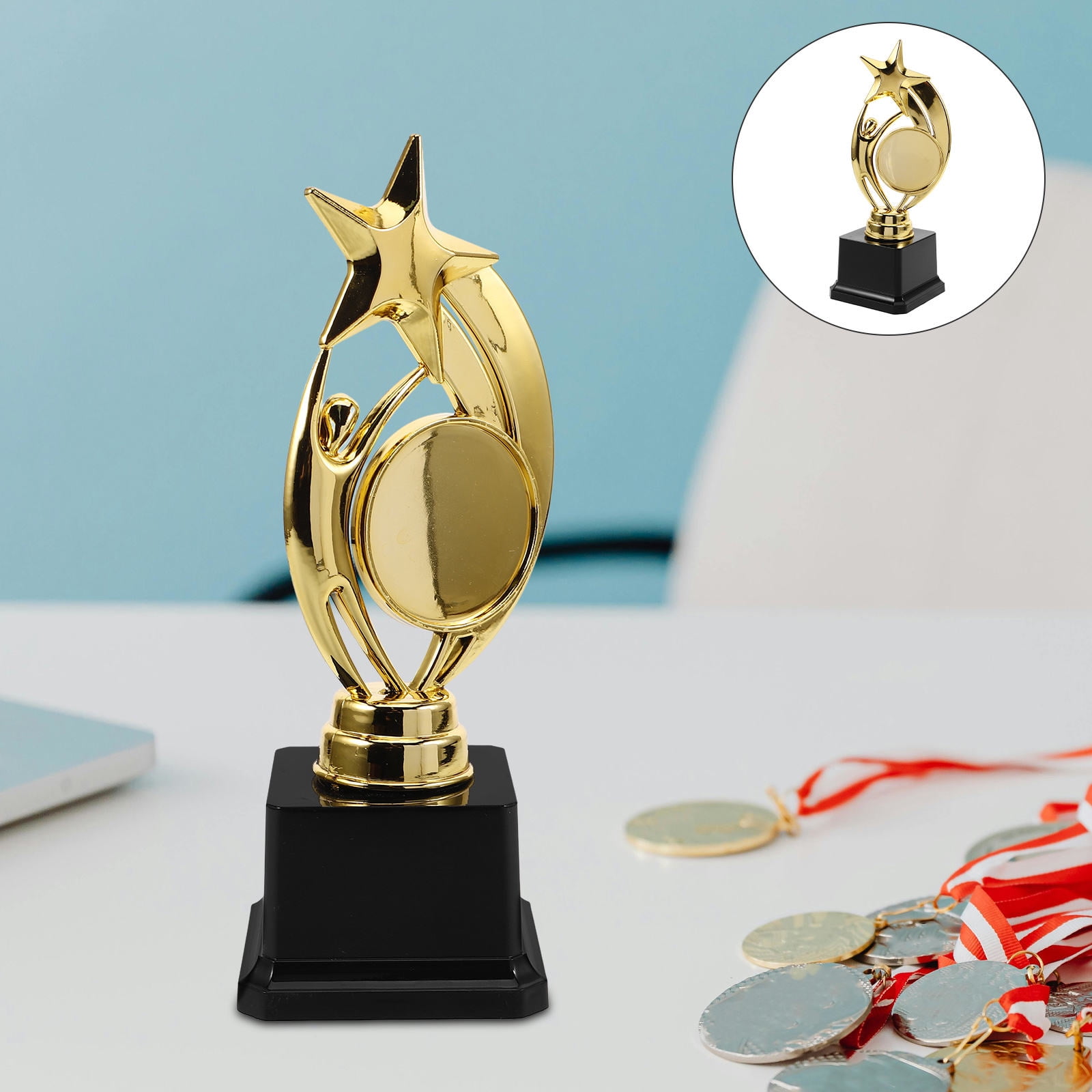 Masteelf 3pcs Plastic Winner Trophy Sports Competitions Golden Award Trophy Cup for Adults Kids Participation and Achievement Recognition