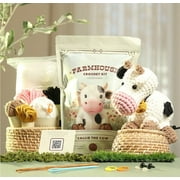 CraftBud Beginner Crochet Kit with Accessories, Amigurumi Stuffed Animal Kit with Step-by-Step Video Tutorials, Arts & Crafts for Kids and Adults, Callie The Cow